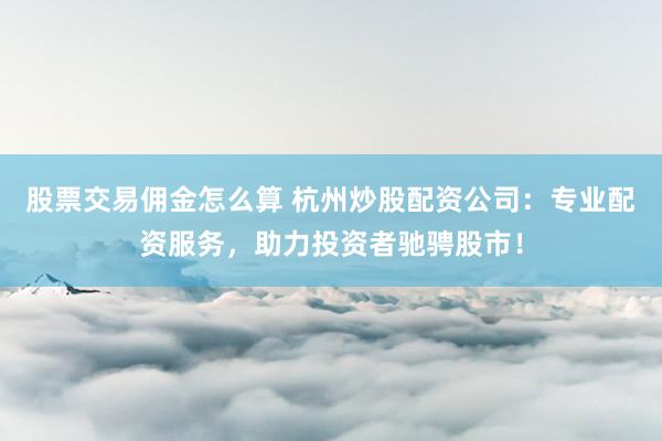 股票交易佣金怎么算 杭州炒股配资公司：专业配资服务，助力投资者驰骋股市！