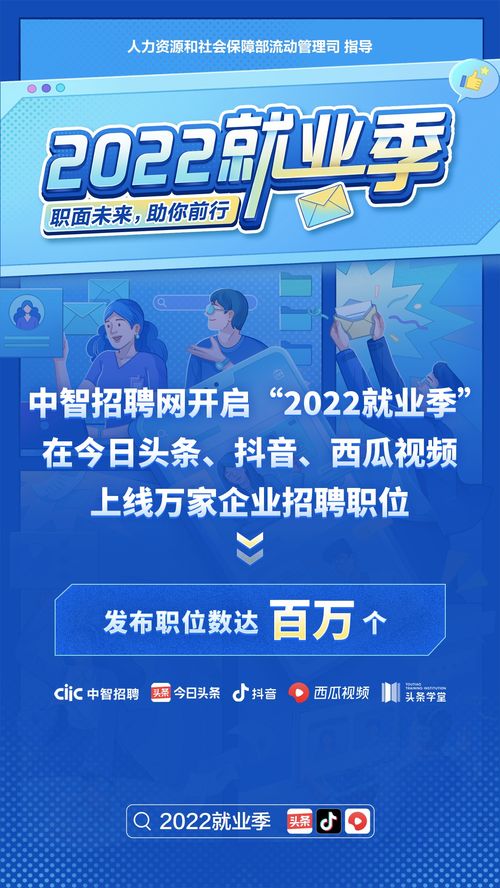 中智招聘网开启 2022就业季 ,在今日头条 抖音上线万家企业招聘职位